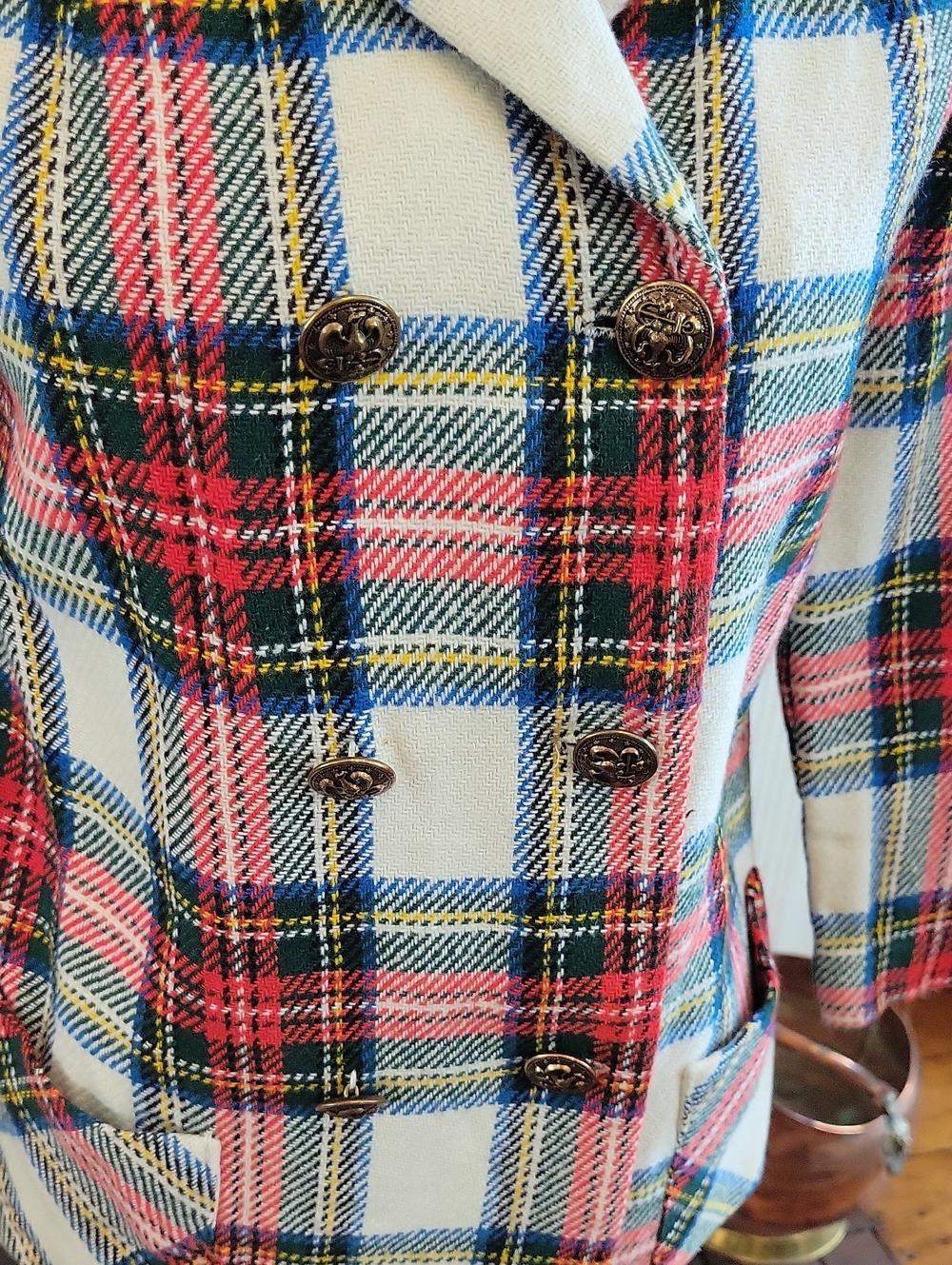 Vintage Double Brested Tartan Blazer - Picture 2 of 7
